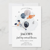 宇宙飛行士オレンジボーイイン誕生日 招待状 (正面)