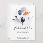 宇宙飛行士オレンジボーイファースト誕生日 招待状 (正面)