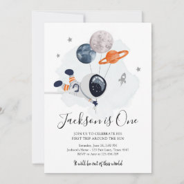 宇宙飛行士オレンジボーイファースト誕生日 招待状