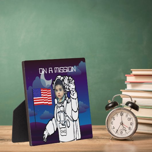 宇宙飛行士オンムーンアウタースペースボーイ誕生日 フォトプラーク