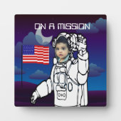 宇宙飛行士オンムーンアウタースペースボーイ誕生日 フォトプラーク (正面)