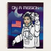 宇宙飛行士オンムーンアウタースペースボーイ誕生日 プランナー手帳 (正面)