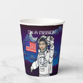 宇宙飛行士オンムーンアウタースペースボーイ誕生日 紙コップ (裏面)
