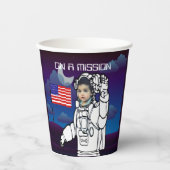 宇宙飛行士オンムーンアウタースペースボーイ誕生日 紙コップ (正面)
