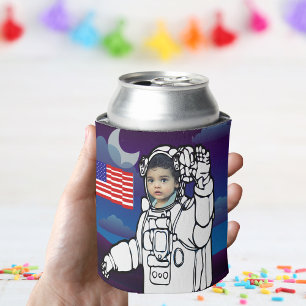 宇宙飛行士オンムーンアウタースペースボーイ誕生日 缶クーラー