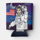 宇宙飛行士オンムーンアウタースペースボーイ誕生日 缶クーラー (正面)