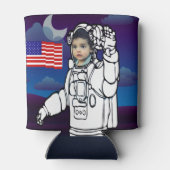 宇宙飛行士オンムーンアウタースペースボーイ誕生日 缶クーラー (裏面)
