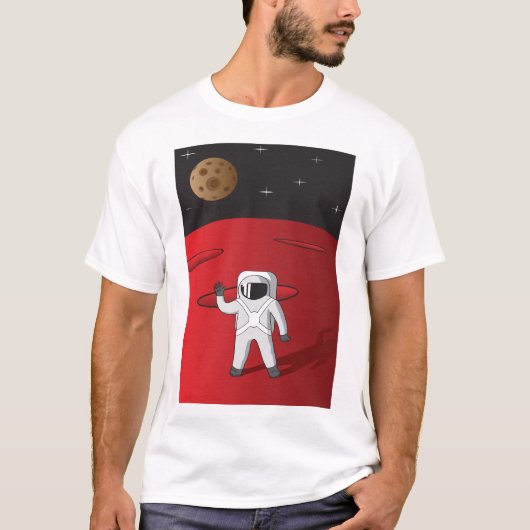 宇宙飛行士オン火星宇宙エクスプローラーRed Planet Tシャツ (正面)