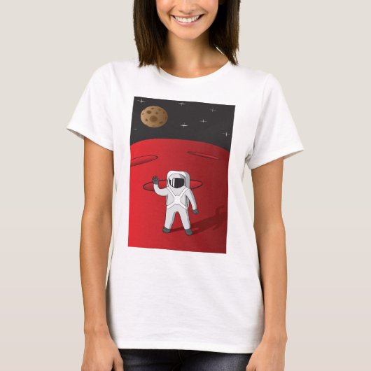 宇宙飛行士オン火星宇宙エクスプローラーRed Planet Tシャツ (正面)