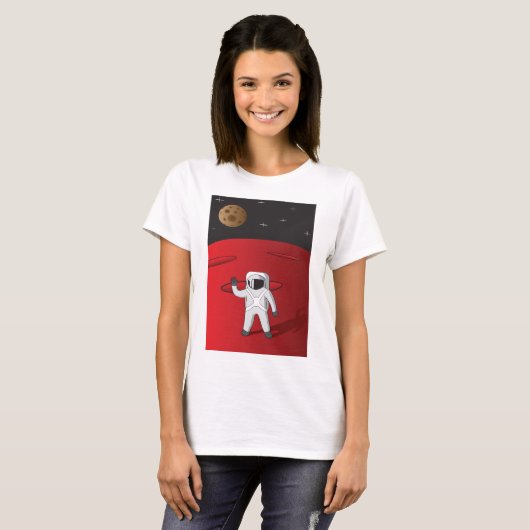 宇宙飛行士オン火星宇宙エクスプローラーRed Planet Tシャツ (正面フル)