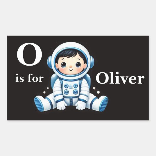 宇宙飛行士オーダーメイド 長方形シール (正面)