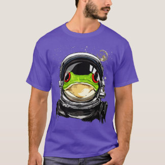 宇宙飛行士カエル動物顔カエル恋人 Tシャツ