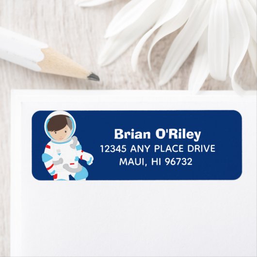 宇宙飛行士カッコいい宇宙キッズ差出人住所 ラベル (インサイチュ)