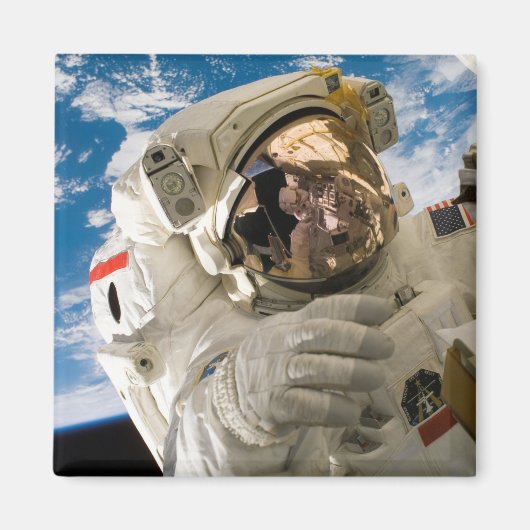 宇宙飛行士カッコいい宇宙空間写真カッコいい宇宙 マグネット (正面)
