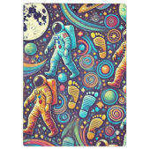 宇宙飛行士カラフルのスペースウォークパターン クリップボード (裏面)