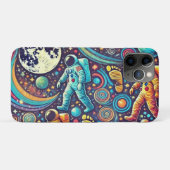 宇宙飛行士カラフルのスペースウォークパターン Case-Mate iPhoneケース (裏面(横))