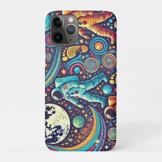 宇宙飛行士カラフルのスペースウォークパターン Case-Mate iPhoneケース (裏)