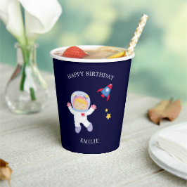 宇宙飛行士ガール子供の誕生日紙カップ 紙コップ