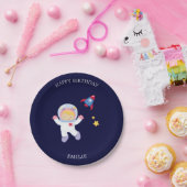 宇宙飛行士ガール子供の誕生日 ペーパープレート (パーティー)