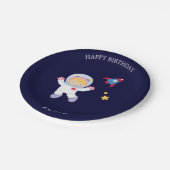 宇宙飛行士ガール子供の誕生日 ペーパープレート (アングル)