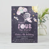 宇宙飛行士ガール宇宙第4バースデーパーティー 招待状 (スタンド正面)