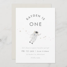 宇宙飛行士キッズ宇宙誕生日パーティー招待状