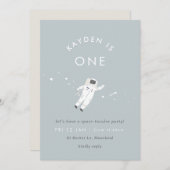 宇宙飛行士キッズ宇宙誕生日パーティー招待状 招待状 (正面/裏面)