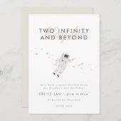 宇宙飛行士キッズ宇宙2nd誕生日パーティー招待状 招待状 (正面/裏面)