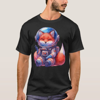 宇宙飛行士キツネ Tシャツ