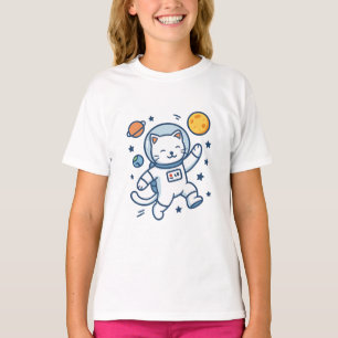 宇宙飛行士キャットアドベンチャー Tシャツ