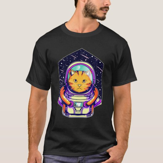 宇宙飛行士キャットギフトおたくキッズガールズ宇宙ネルディギール Tシャツ (正面)