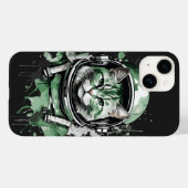 宇宙飛行士キャットスプラッシュ(緑) Case-Mate iPhoneケース (裏面 (横))