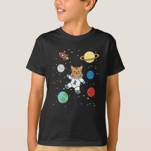 宇宙飛行士キャットプラネットアース火星宇宙 Tシャツ