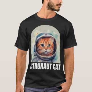 宇宙飛行士キャットラージロゴ Tシャツ