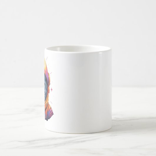 宇宙飛行士キャット宇宙おもしろい猫好き コーヒーマグカップ (中央)