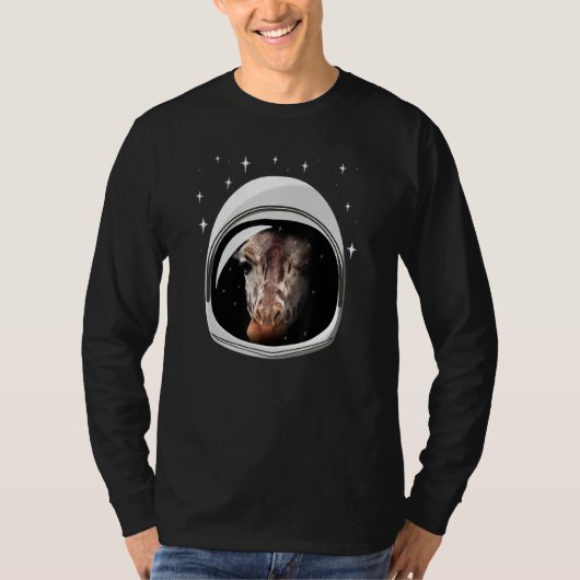 宇宙飛行士キリン動物レトロ宇宙火星ムーンExp Tシャツ (正面)