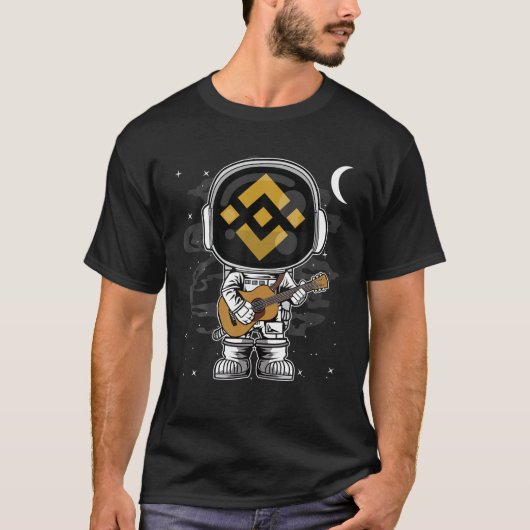 宇宙飛行士ギタービナンスBNBコインを月Crypに Tシャツ (正面)