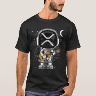 宇宙飛行士ギターリップルXRPコインの月の地下室 Tシャツ