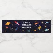 宇宙飛行士ギャラクシーブルーの誕生日 ペットボトルラベル (シングルラベル)