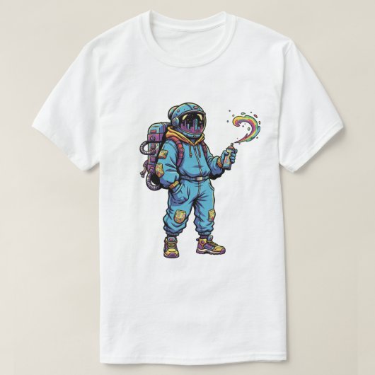 宇宙飛行士ギャラクシー星のグラフィティビーシャツ Tシャツ (デザイン正面)