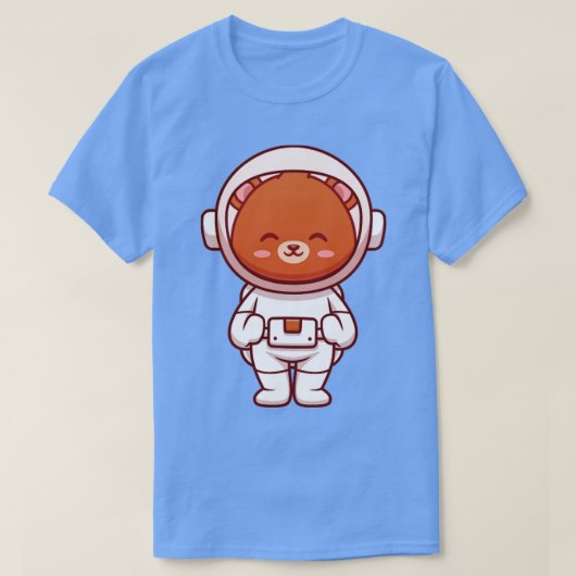 宇宙飛行士クマ宇宙飛行士の漫画 Tシャツ (デザイン正面)