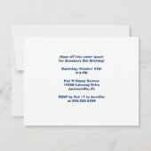 宇宙飛行士クールボーイ宇宙空間子供の誕生日パーティー 招待状 (裏面)