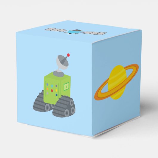 宇宙飛行士クールロケット船子供の誕生日パーティー フェイバーボックス (裏面サイド)