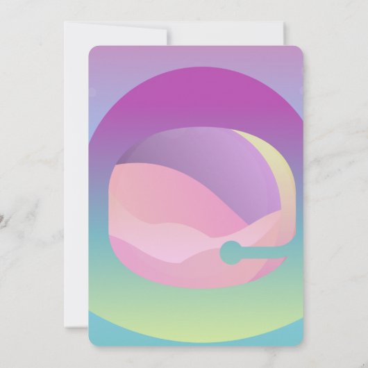 宇宙飛行士グラデーション宇宙惑星誕生日Any Age 招待状 (裏面)