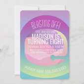 宇宙飛行士グラデーション宇宙惑星誕生日Any Age 招待状 (正面)