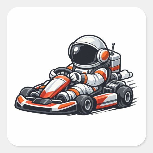 宇宙飛行士ゴーカート スクエアシール (正面)