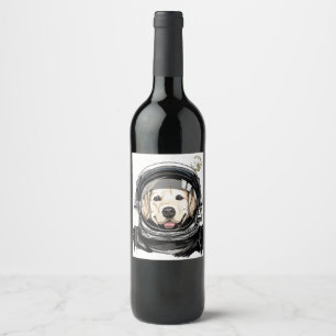 宇宙飛行士ゴールデンレトリエバーラバーペットD ワインラベル