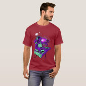 宇宙飛行士サイケデリックの音楽DJミキサーの精神 Tシャツ (正面フル)