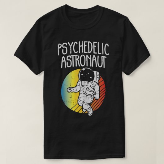 宇宙飛行士サイケデリックコスモスおもしろいスペースマンレイバー Tシャツ (デザイン正面)