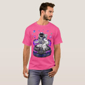 宇宙飛行士サイケデリックハウスミュージックDjサイトランスTec Tシャツ (正面フル)
